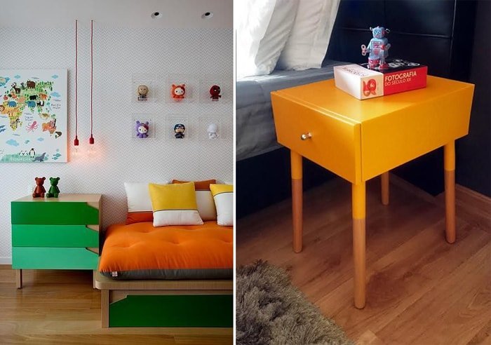 Modelos diferentes e ousados de criado-mudo para se inspirar na decoração do seu quarto 8